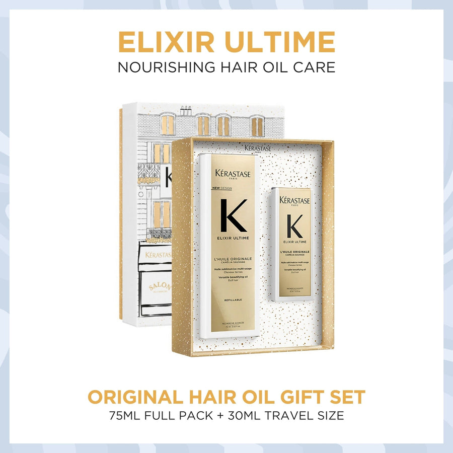 Kérastase Elixir Ultime Hair Oil 75ml Full Pack 30ml Travel Size Duo Holiday Gift Set - HairMNL