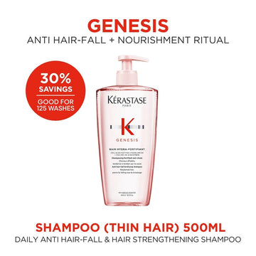 Kérastase Genesis Anti Hair-Fall Fortifying Shampoo for Thin Hair 500ml 30% Savings Good for 125 Washes - HairMNL