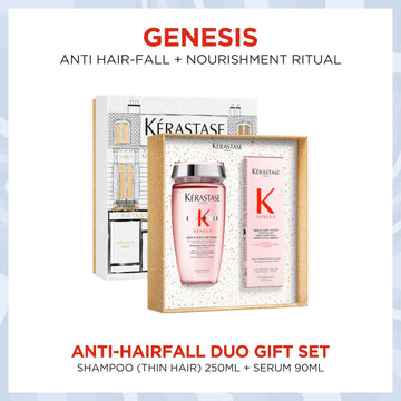 Kérastase Genesis Anti Hair-Fall Shampoo 250ml & Serum 90ml Duo Holiday Gift Set (Thin Hair) - HairMNL