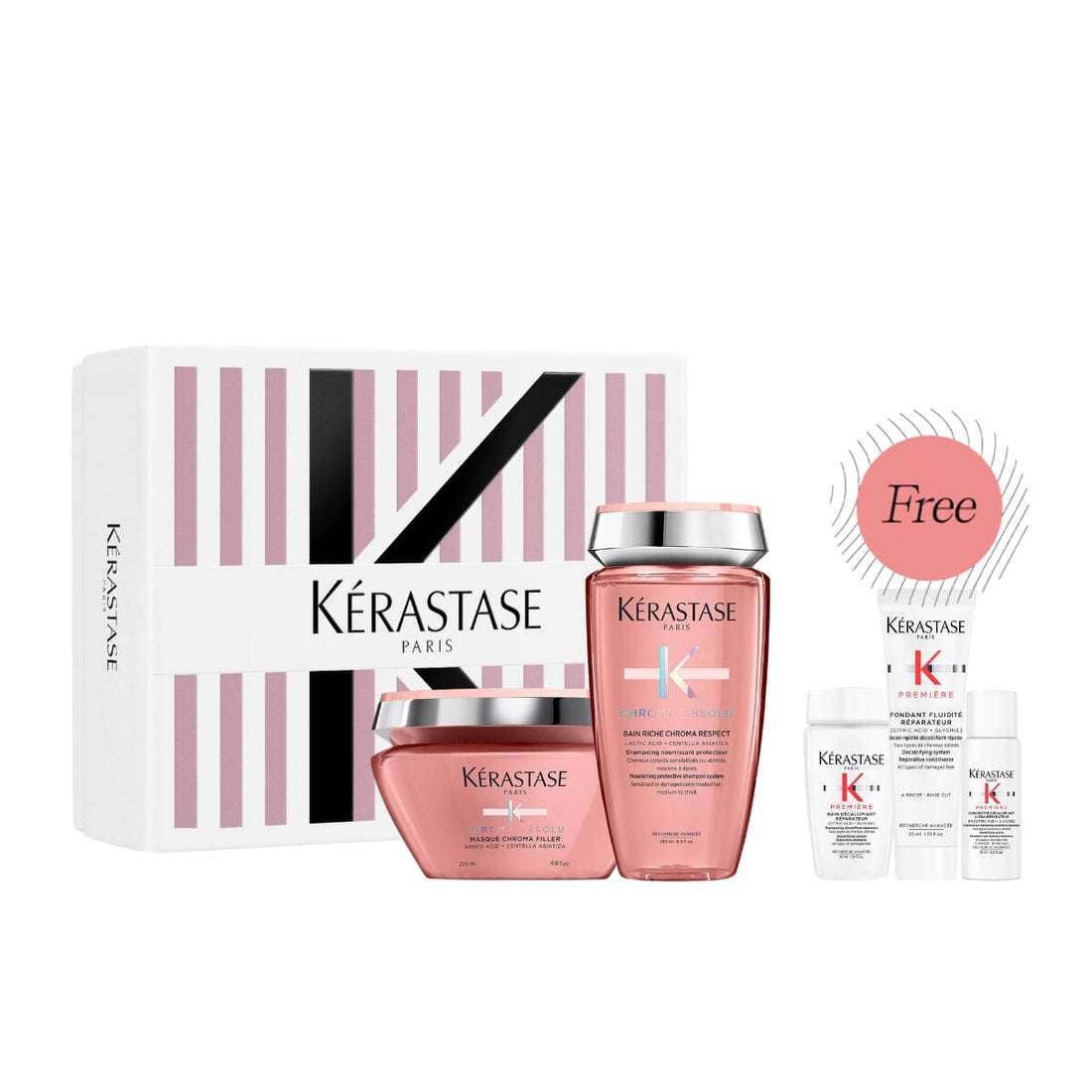 HairMNL KÉRASTASE Kérastase Chroma Absolu Color Care Duo Luxury Gift Set (Thick Hair) FREE Premiere Pre-Shampoo 15ml + Shampoo 30ml + Conditioner 30ml + Gift Set 