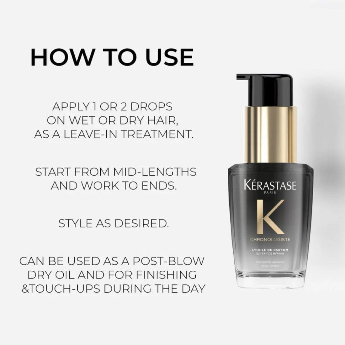 Kérastase Chronologiste Parfum Hair Oil 30ml How to Use - HairMNL