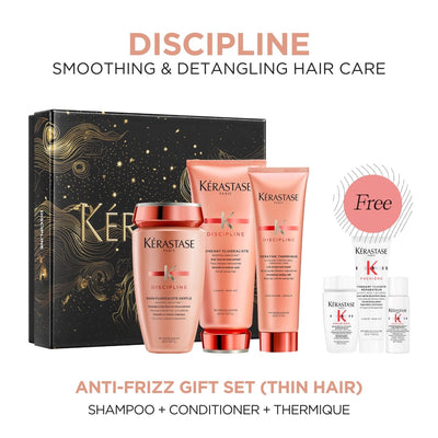 Kérastase Discipline Fluidealiste Anti-Frizz Holiday Gift Set (Thin Hair) with Free Premiere Sample Set - HairMNL