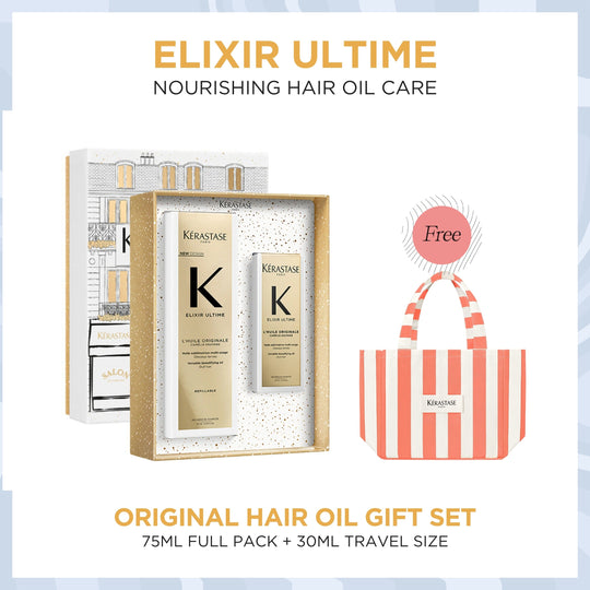 Kérastase Elixir Ultime Hair Oil Duo Gift Set with FREE Kérastase Summer Tote Bag - HairMNL