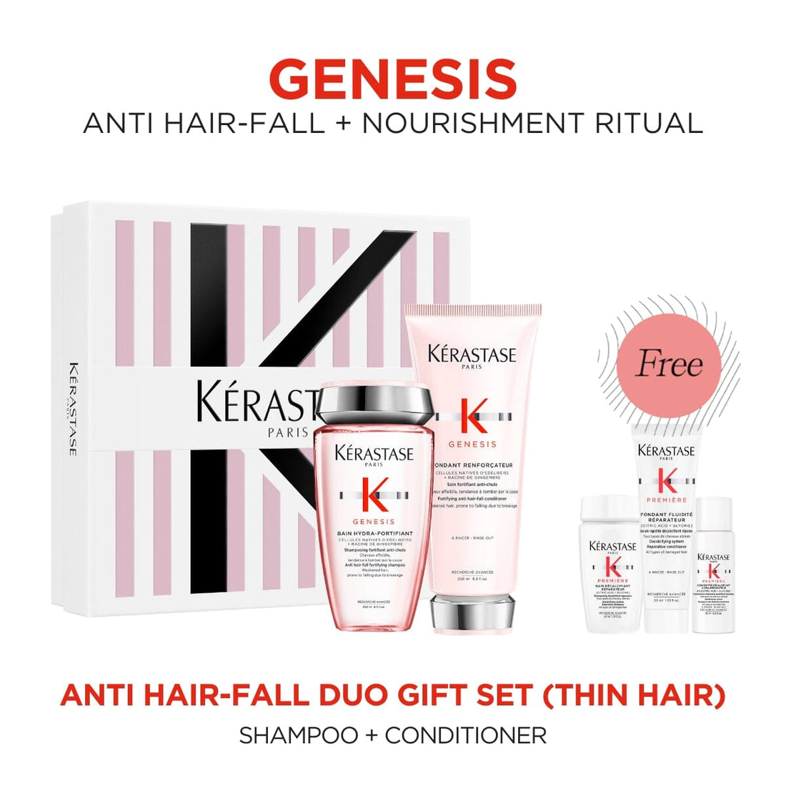 Kérastase Genesis Anti-Hairfall Duo Luxury Gift Set (Thin Hair) with Free Premiere Sample Set - HairMNL