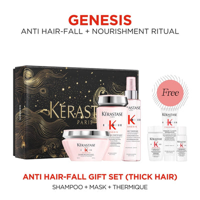 Kérastase Genesis Anti Hair Fall Holiday Gift Set (Thick Hair) with Free Premiere Sample Set - HairMNL