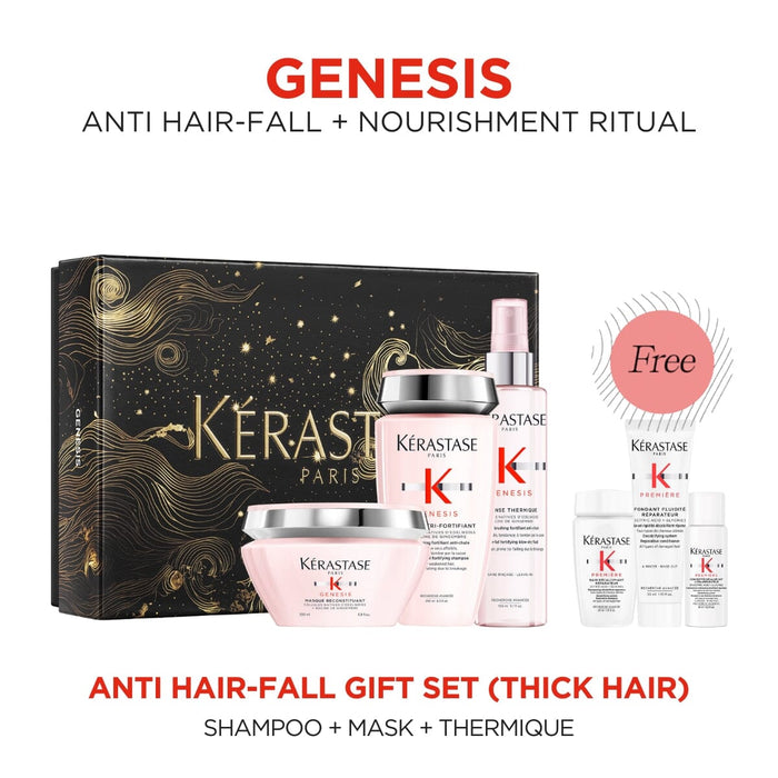Kérastase Genesis Anti Hair Fall Holiday Gift Set (Thick Hair) with Free Premiere Sample Set - HairMNL