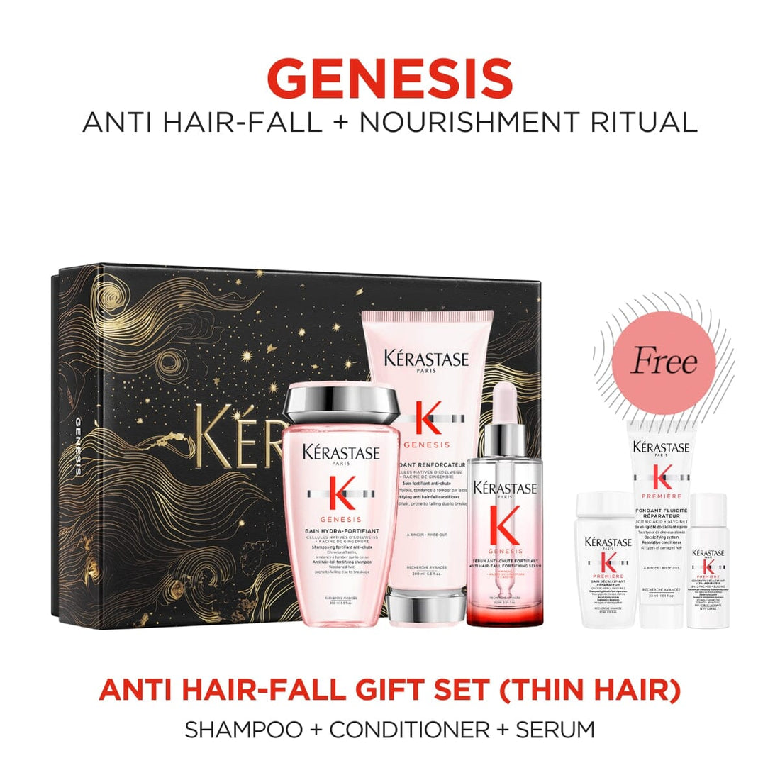 Kérastase Genesis Anti Hair Fall Holiday Gift Set (Thin Hair) with Free Premiere Sample Set - HairMNL