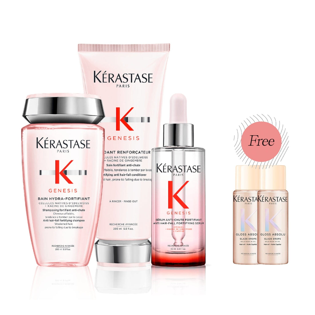 Shop Kérastase Genesis Dual Anti Hair-Fall Ritual (Thin Hair) with FREE 2pieces Gloss Absolu Glaze Drops 15ml at HairMNL