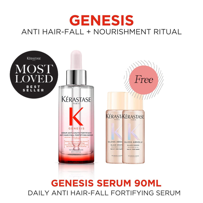 Shop Kérastase Genesis Anti Hair-Fall Fortifying Serum 90ml with FREE 2pieces Gloss Absolu Glaze Drops 15ml at HairMNL