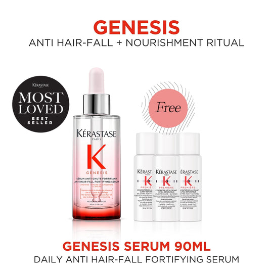 Kérastase Genesis Anti Hair-Fall Fortifying Serum ith 3 pieces FREE Kérastase Premiere Decalcifying Damage Repair Pre-Shampoo Treatment 15ml - HairMNL
