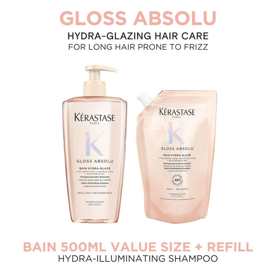 Kérastase Gloss Absolu Hydra-Illuminating Shampoo Refill Duo 500ml - HairMNL