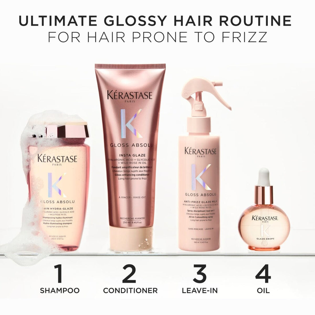Kérastase Gloss Absolu Hydra-Illuminating Shampoo Refill Duo 500ml Steps - HairMNL