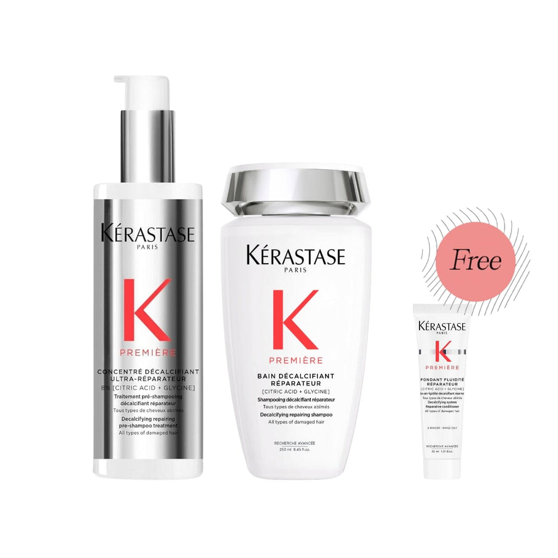 HairMNL KÉRASTASE Kérastase Premiere Decalcifying Damage Repair Shampoo Duo FREE Conditioner 30ml | Pre-Shampoo 250ml + Shampoo 250ml 