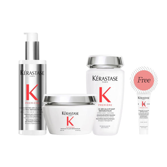 KÉRASTASE Kérastase Premiere Decalcifying Damage Repair Shampoo Ritual (Thick Hair) FREE Conditioner 30ml | Pre-Shampoo 250ml + Shampoo 250ml + Mask 200ml