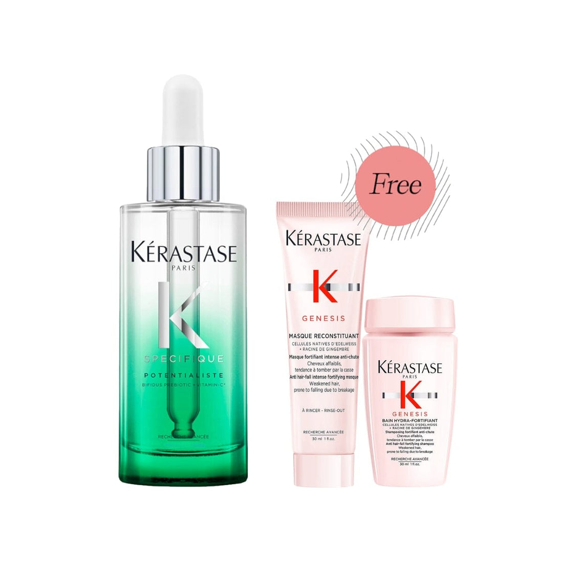 HairMNL KÉRASTASE Kérastase Spécifique Potentialiste Balancing Scalp Serum 30ml FREE Genesis Shampoo 30ml & Mask 30ml + 30ml 