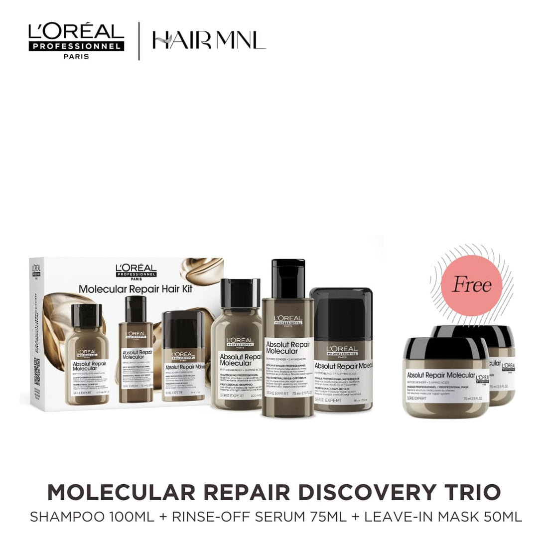 HairMNL L'Oreal L'Oréal Professionnel Absolut Repair Molecular Discovery Trio Gift Set 