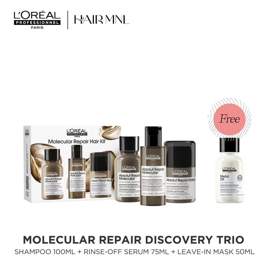 L'Oréal Professionnel Absolut Repair Molecular Discovery Trio Gift Set with Free Metal Detox Shampoo 100ml - HairMNL
