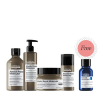 HairMNL L'Oreal L'Oréal Professionnel Serie Expert Absolut Repair Molecular Ritual FREE Serioxyl Shampoo 100ml | Shampoo 300ml + Rinse-Off Serum 250ml + Mask 250ml + Leave-in 100ml 