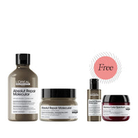 HairMNL L'Oreal L'Oréal Professionnel Serie Expert Absolut Repair Molecular Shampoo & Masque Duo FREE ARM Serum + Vitamino Spectrum Mask 75ml | Shampoo 300ml + Masque 250ml 