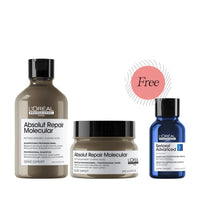 HairMNL L'Oreal L'Oréal Professionnel Serie Expert Absolut Repair Molecular Shampoo & Masque Duo FREE Serioxyl Shampoo 100ml | Shampoo 300ml + Masque 250ml 