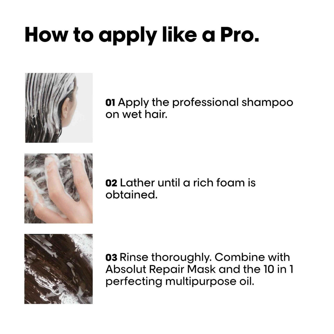L'Oréal Professionnel Serie Expert Absolut Repair Resurfacing Shampoo & Conditioner Duo 500ml Steps - HairMNL