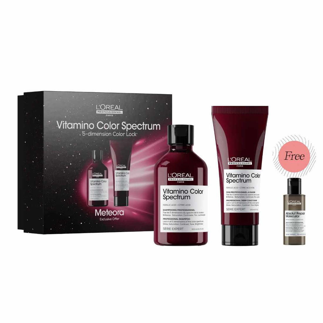 HairMNL L'Oreal L'Oréal Professionnel Serie Expert Vitamino Color Spectrum Duo Exclusive Holiday Gift Set FREE Absolut Repair Molecular Rinse-Off Serum 75ml + Gift Set 
