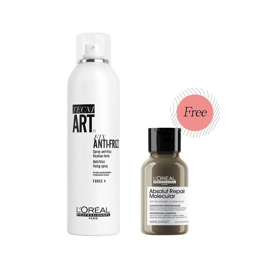 HairMNL L'Oreal L'Oreal Professionnel Tecni.Art Fix Anti-Frizz Spray 250ml FREE Absolut Repair Molecular Shampoo 100ml + Anti-Frizz Spray 250ml 