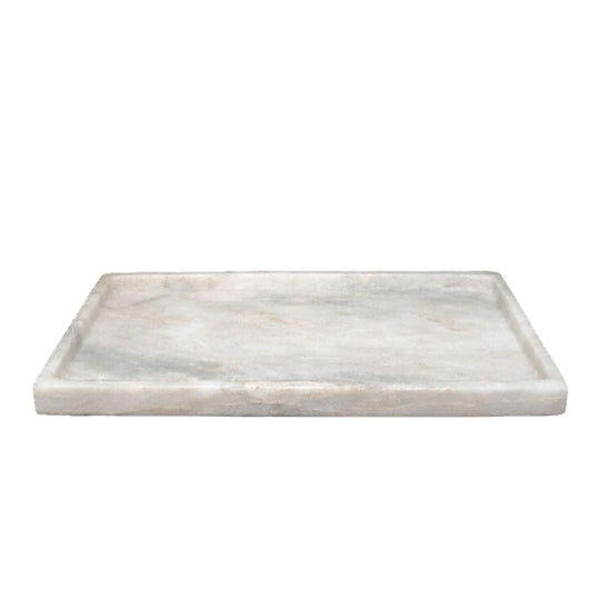 Rectangle Marble Bath Tray in White
