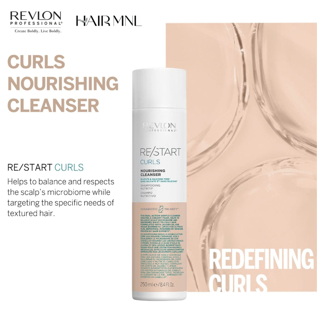 Revlon Pro ReStart Curls Nourishing Cleanser 250ml - HairMNL - HairMNL | Haarshampoos