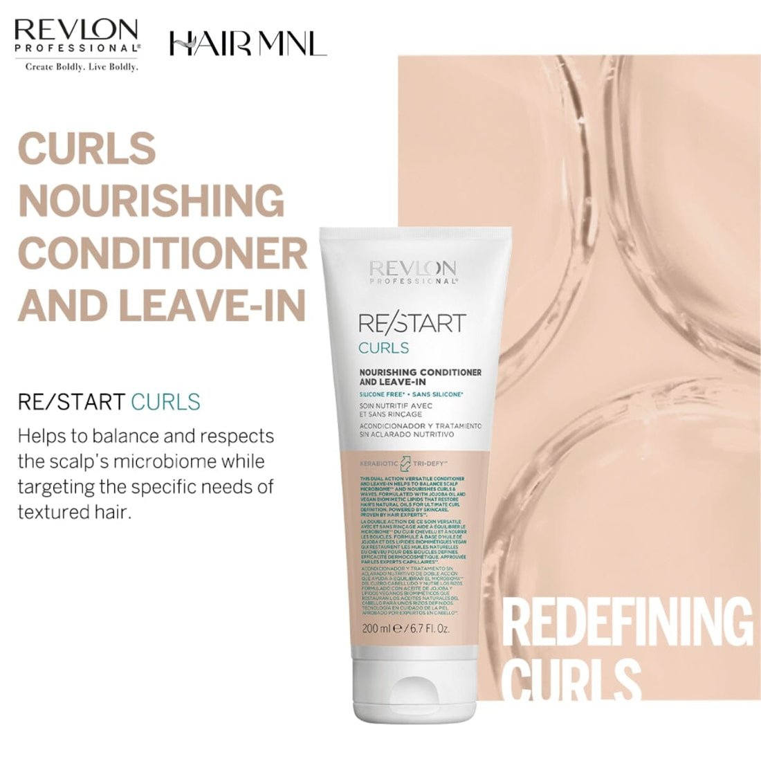 Revlon Professional ReStart Curls Nourishing Conditioner and Leave-In 200ml Benefits