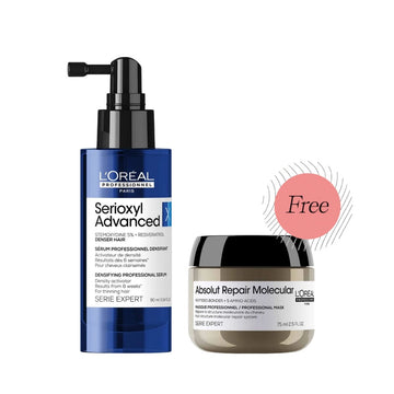 HairMNL L'Oreal L'Oréal Professionnel Serioxyl Advanced Denser Hair Serum 90ml FREE Absolut Repair Molecular Rinse-Off Masque 75ml + 90ml 