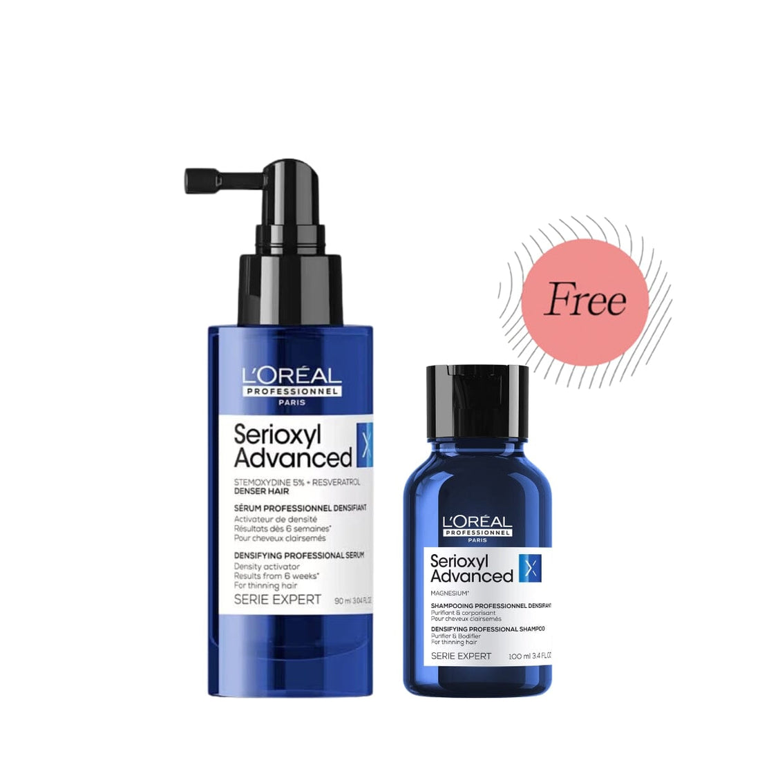 HairMNL L'Oreal L'Oréal Professionnel Serioxyl Advanced Denser Hair Serum 90ml FREE Serioxyl Shampoo 100ml + 90ml 