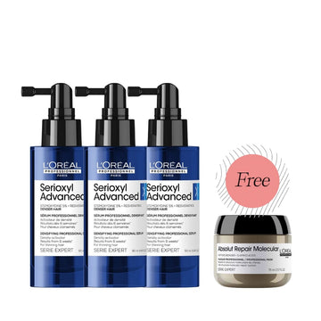 L'Oréal Professionnel Serioxyl Advanced Denser Hair Serum 3-Month Program Set with Free Absolut Repair Molecular Mask 75ml - HairMNL
