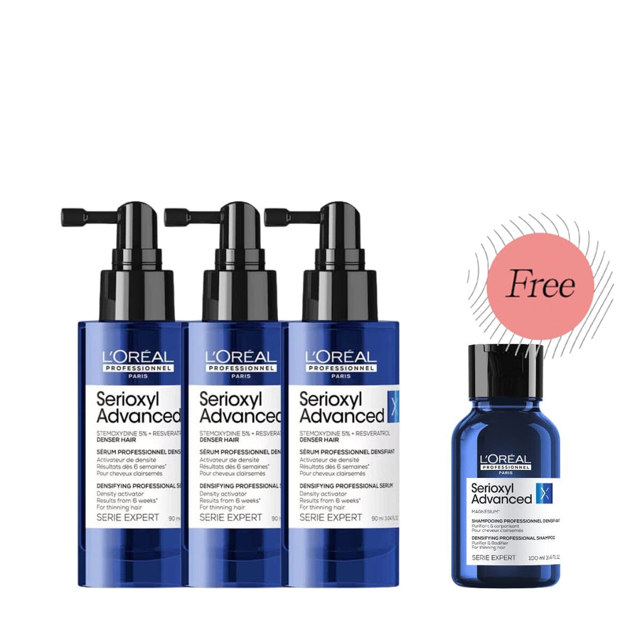 HairMNL L'Oreal L'Oréal Professionnel Serioxyl Advanced Denser Hair Serum 3-Month Program Set FREE Shampoo 100ml + (3) Denser Serum 90ml 