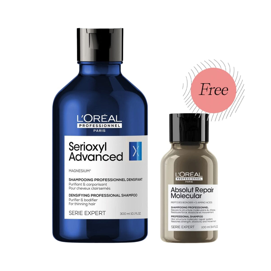 HairMNL L'Oréal Professionnel Serioxyl Advanced Densifying Shampoo with FREE Absolut Repair Molecular Shampoo 100ml 