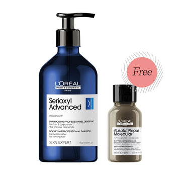 HairMNL L'Oréal Professionnel Serioxyl Advanced Densifying Shampoo FREE Absolut Repair Molecular Shampoo 100ml