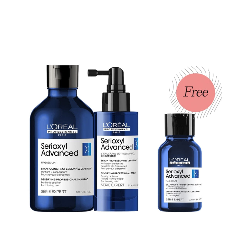 HairMNL L'Oreal L'Oréal Professionnel Serioxyl Advanced Denser Hair Shampoo & Serum Duo 300ml FREE Shampoo 100ml + Shampoo 300ml + Serum 90ml 