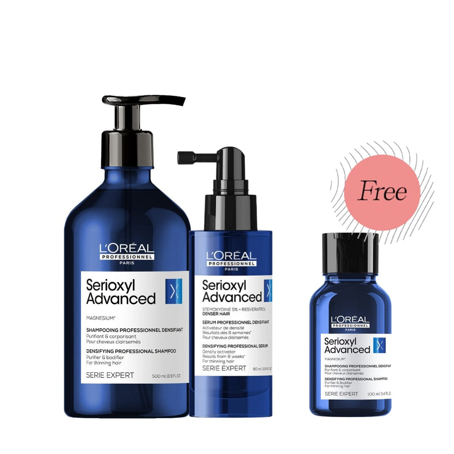 HairMNL L'Oreal L'Oréal Professionnel Serioxyl Advanced Denser Hair Shampoo & Serum Duo 500ml FREE Shampoo 100ml + Shampoo 500ml + Serum 90ml 
