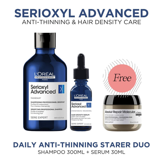 L'Oreal L'Oréal Professionnel Serioxyl Advanced Denser Hair Shampoo 300ml & Serum 30ml Duo