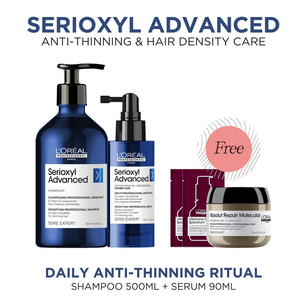 L'Oréal Professionnel Serioxyl Advanced Denser Hair Shampoo & Serum Duo 500ml