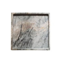 Marble Supply Square Marble Bath Tray 6x6" Gray