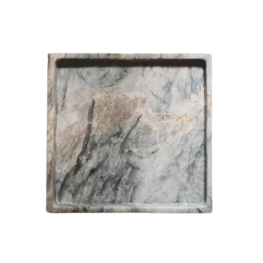 Marble Supply Square Marble Bath Tray 6x6" Gray