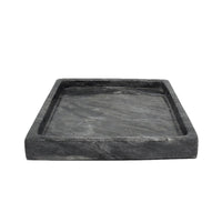 Square Marble Bath Tray 8x8" in Black