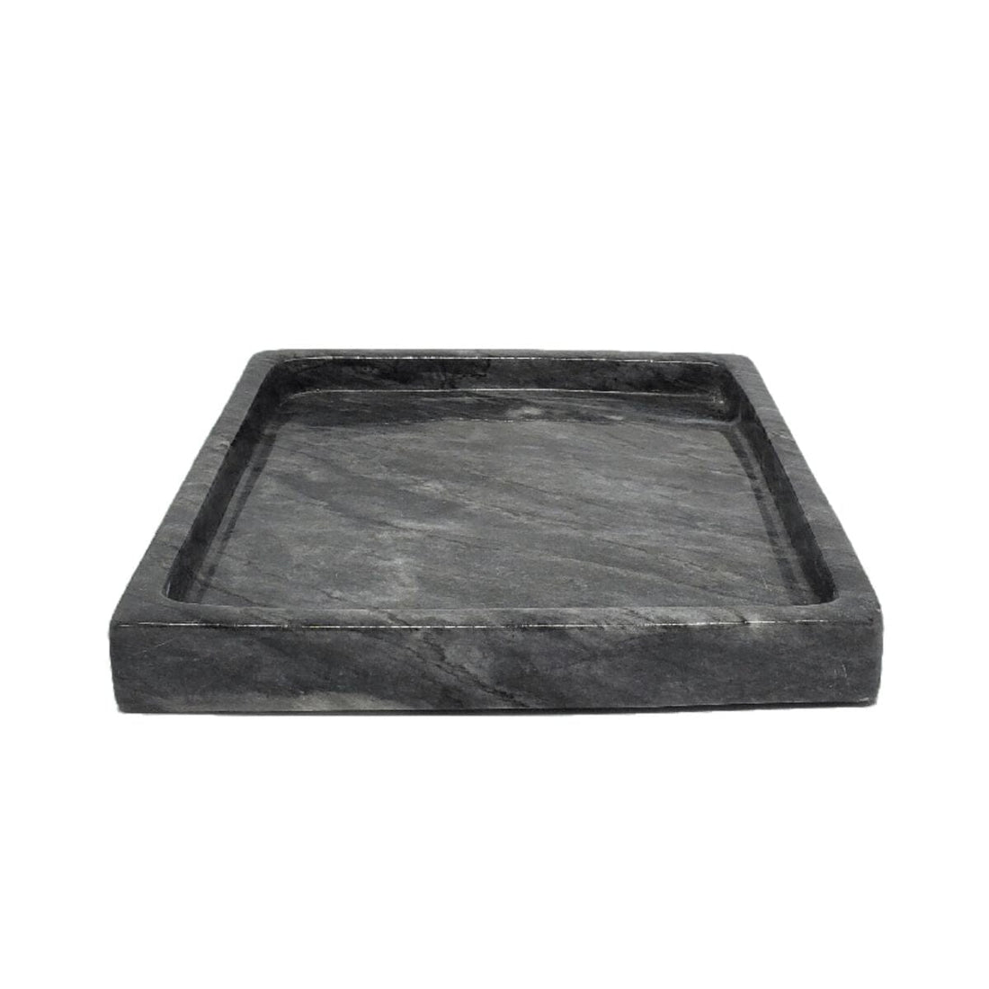 Square Marble Bath Tray 8x8" in Black