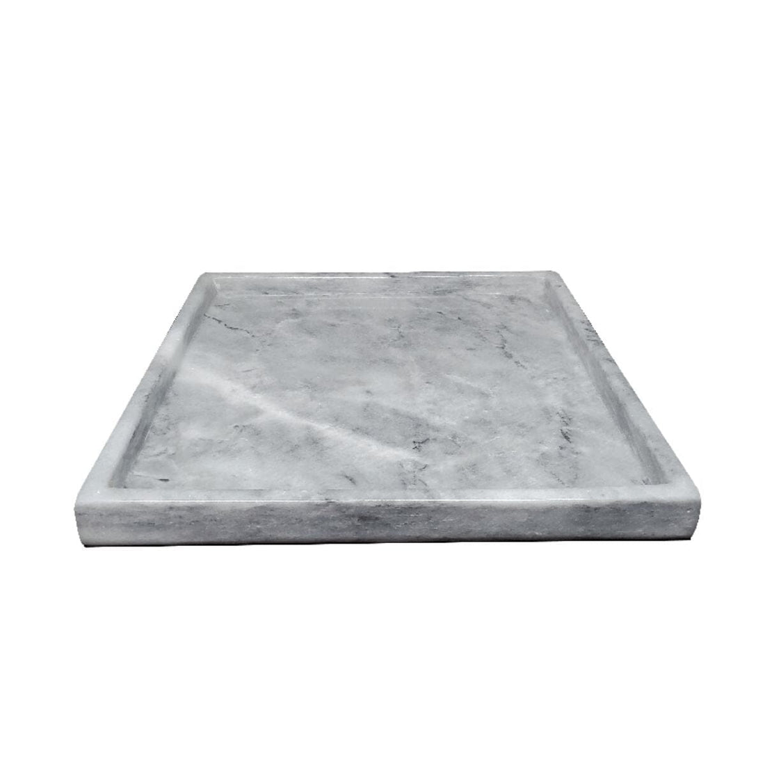 Marble Supply Square Marble Bath Tray 8x8" Gray