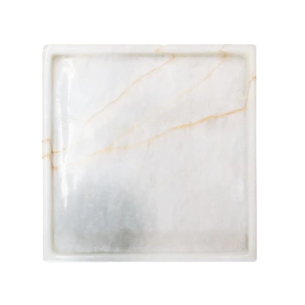 HairMNL Marble Supply Square Marble Bath Tray 8x8" White 