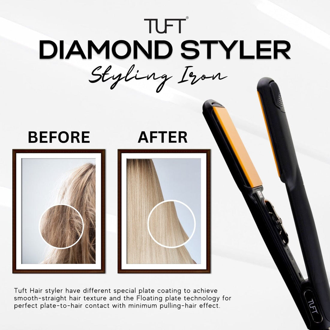 TUFT Diamond Styler 2-Inch Straightening Hair Iron 6601 - HairMNL