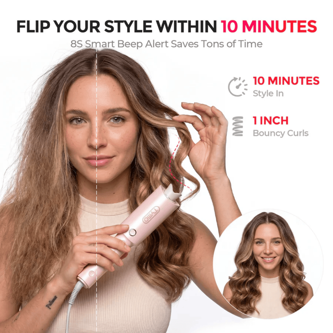 TYMO CurlPro 1 Inch Automatic Curling Iron HC503P - HairMNL