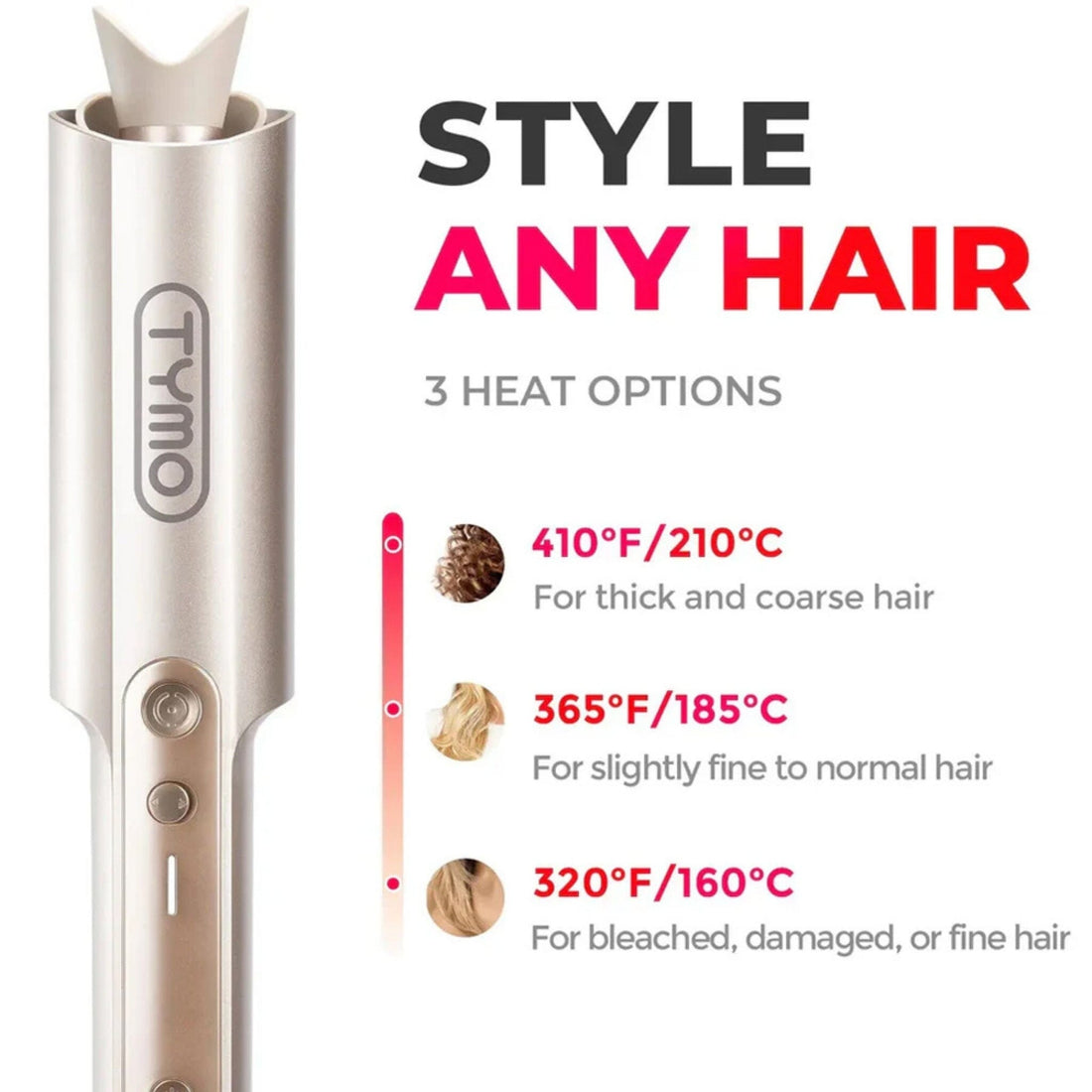 TYMO CurlPro Plus 1 Inch Automatic Curling Iron with Extended Barrel HC509G- HairMNL