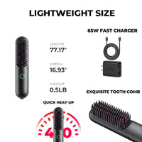 TYMO Porta Pro Portable Hair Straightening Brush Black